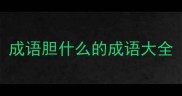 成语胆什么的成语大全