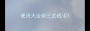 成语大全带三的成语