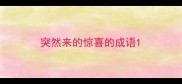 突然来的惊喜的成语