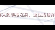 薄字成语全薄情寡义到薄技在身这些成语如何影响现代生活
