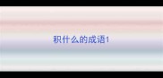 积什么的成语