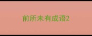 前所未有成语