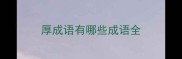 厚成语有哪些成语全