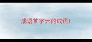 成语首字云的成语