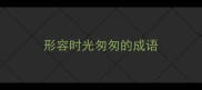 形容时光匆匆的成语
