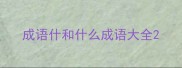 成语什和什么成语大全