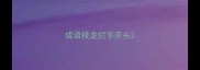 成语接龙烂字开头