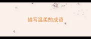 描写温柔的成语