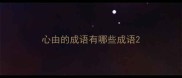 心由的成语有哪些成语