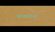 设问的成语