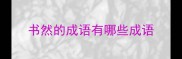 书然的成语有哪些成语