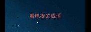 看电视的成语