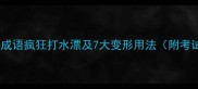 高频易错成语疯狂打水漂及7大变形用法附考试重点