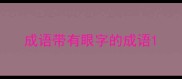 成语带有眼字的成语