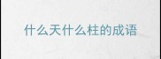 什么天什么柱的成语
