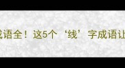 四字成语库线字成语全这5个线字成语让你秒变语文小达人
