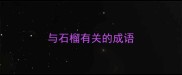 与石榴有关的成语