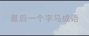 最后一个字马成语