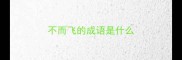 不而飞的成语是什么