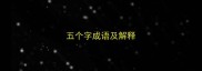 五个字成语及解释